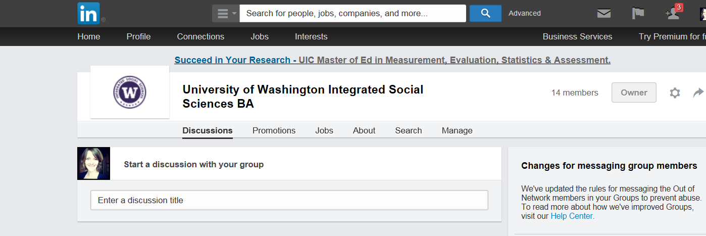 Image of the ISS LinkedIn page